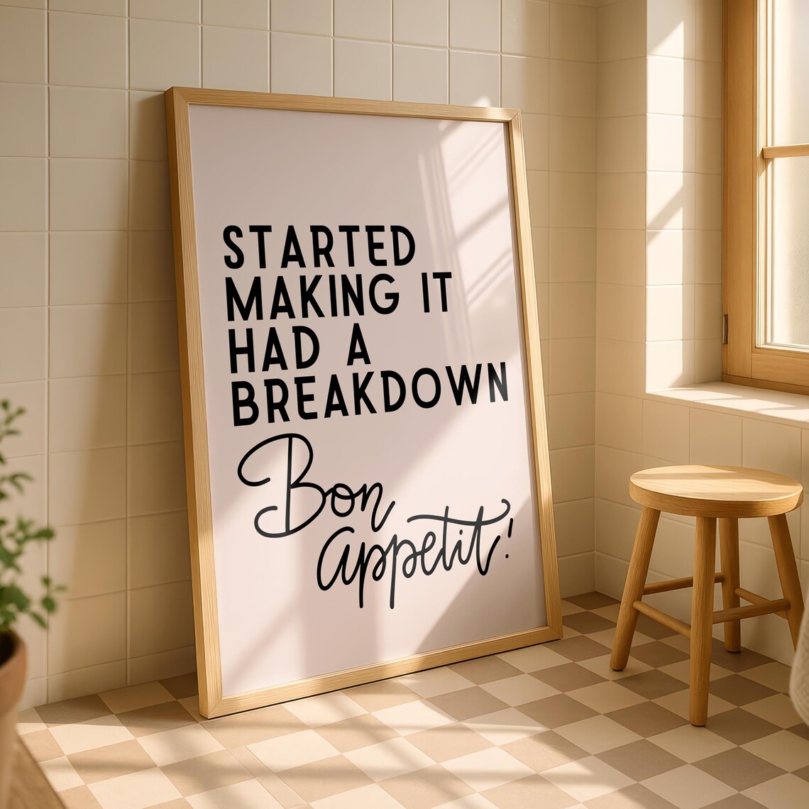 Bon Appetit Kitchen Decor Funny Quote Art Print