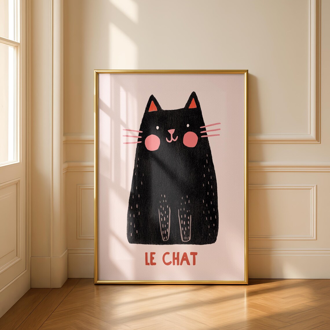 Le Chat Cat Art Print, French Gallery Wall Poster