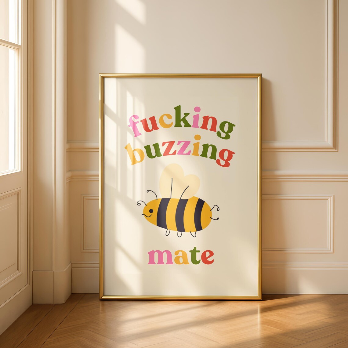 Sweary Bees Funny Animal Art Print