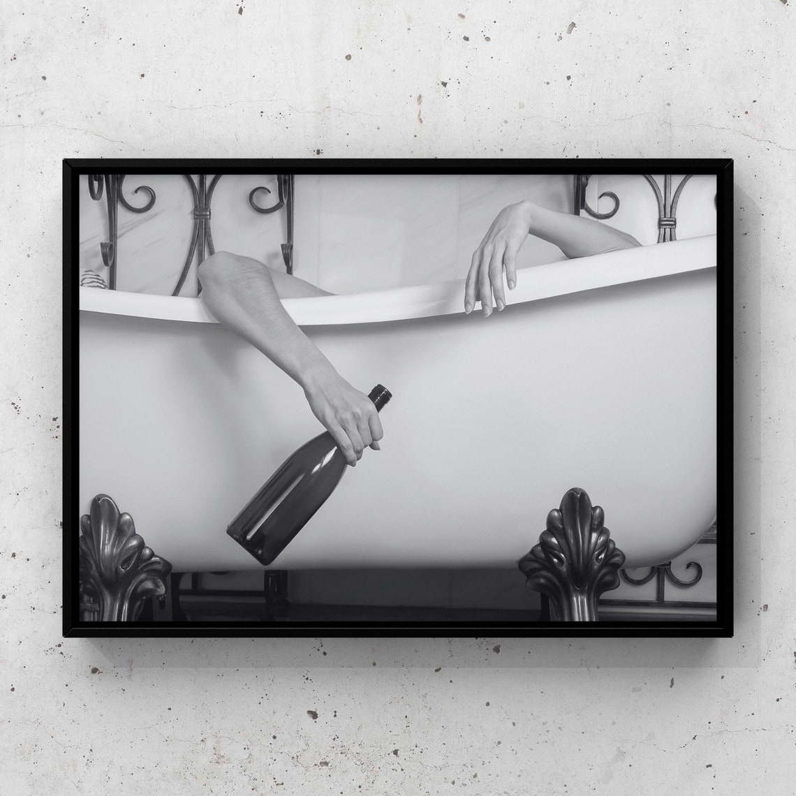 Glam Champagne Tub Bathroom Art Print