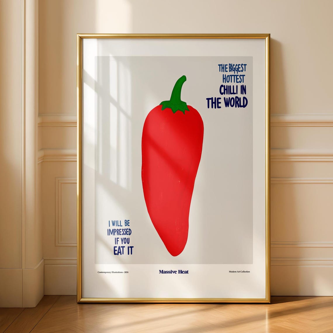 Massive Heat Giant Red Chilli Pepper Biggest Hottest Funny Poster