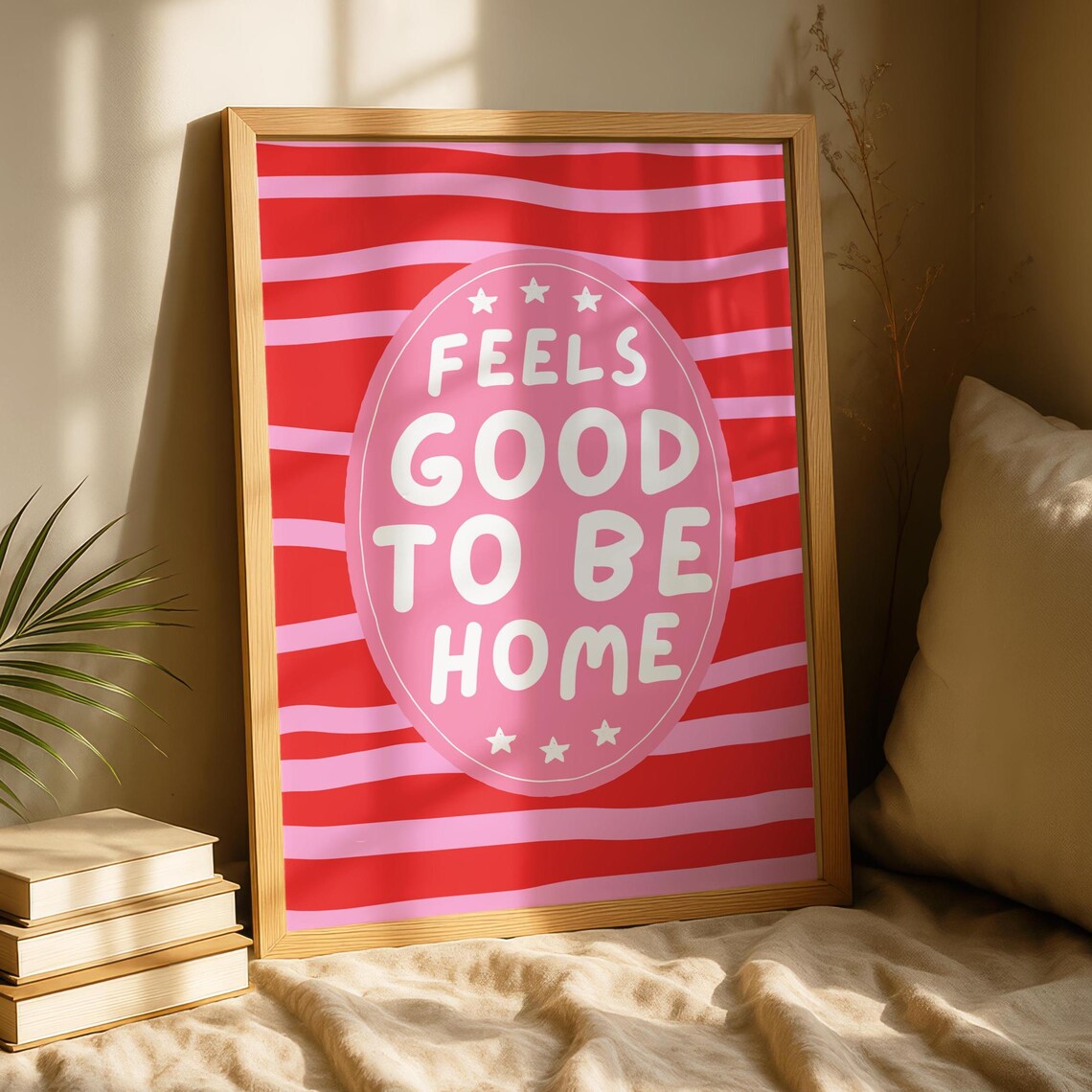Feels Good To Be Home Quote Typography Wall Art