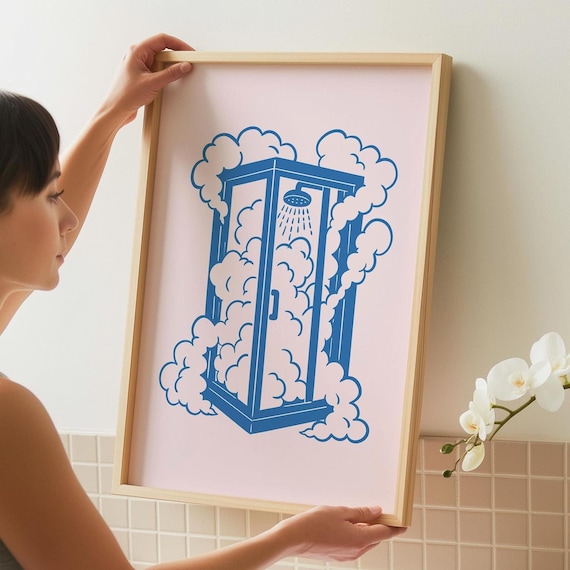Shower Print Bathroom Wall Art Posters