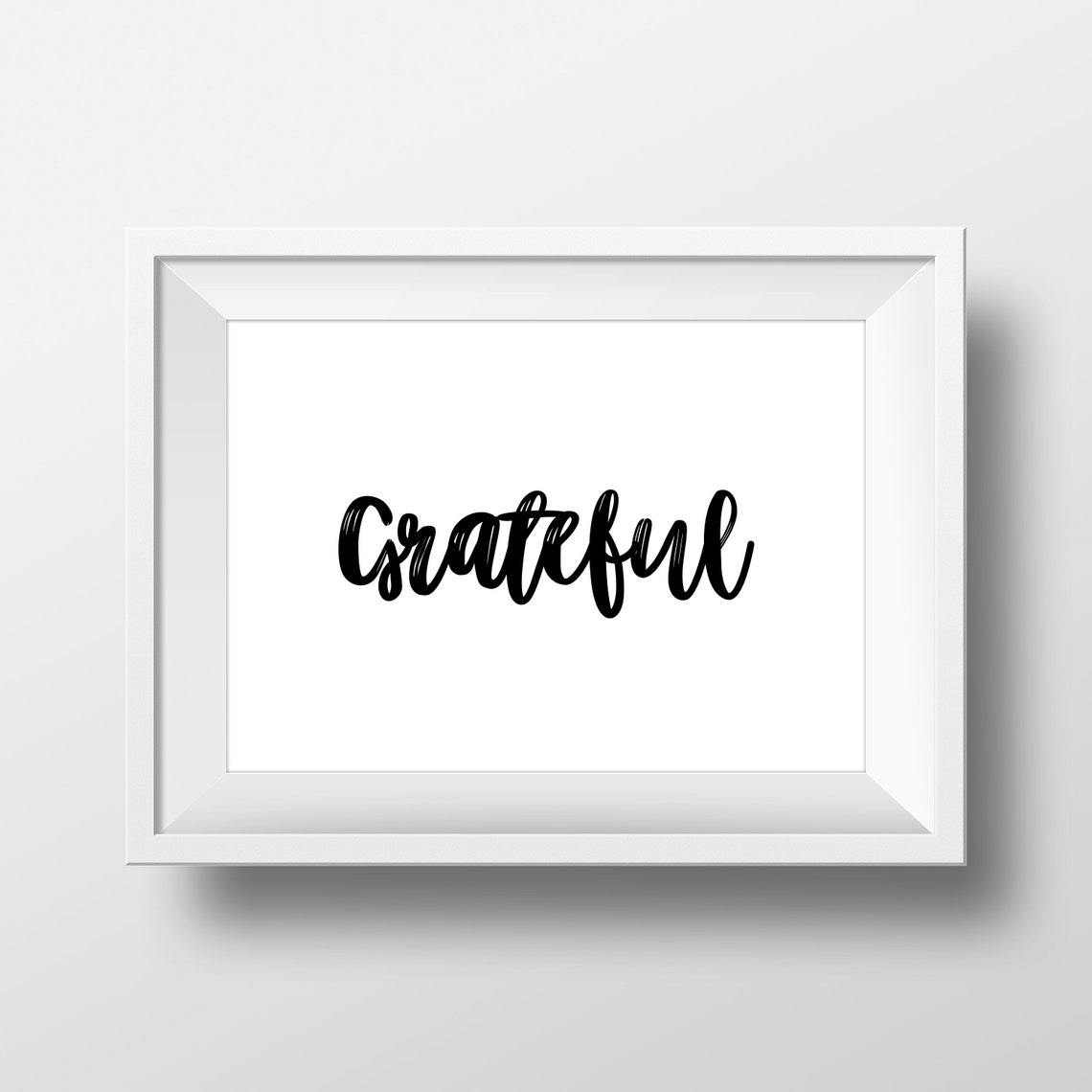 Grateful Script Typography Minimalist Thanksgiving Home Wall Poster