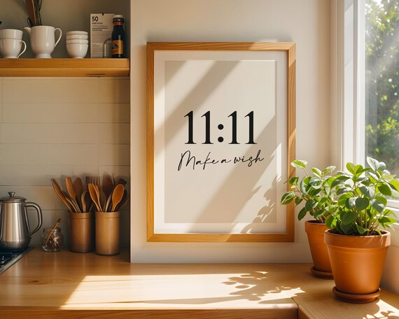 1111 Make A Wish Quote Wall Art Modern Minimalist Decor Positive Affirmation Angel Number Print Law Of Attraction Prints For The Home