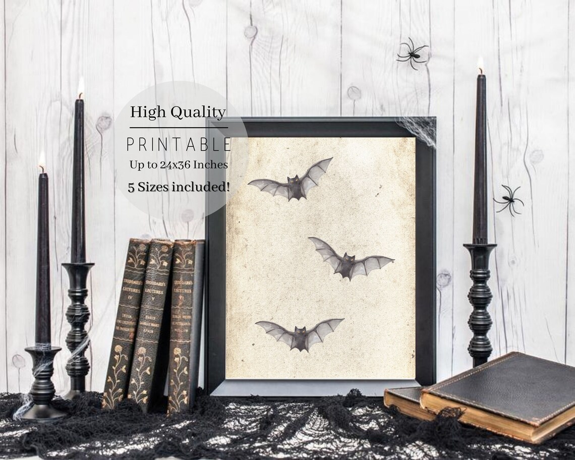 Halloween Bat Prints Poster, Halloween Decor - Image 5
