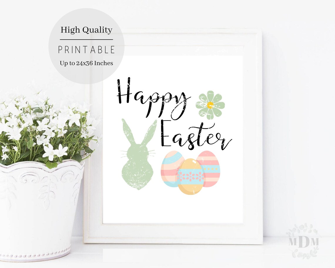 Happy Easter, Easter Bunny Farmhouse Decor - Image 4