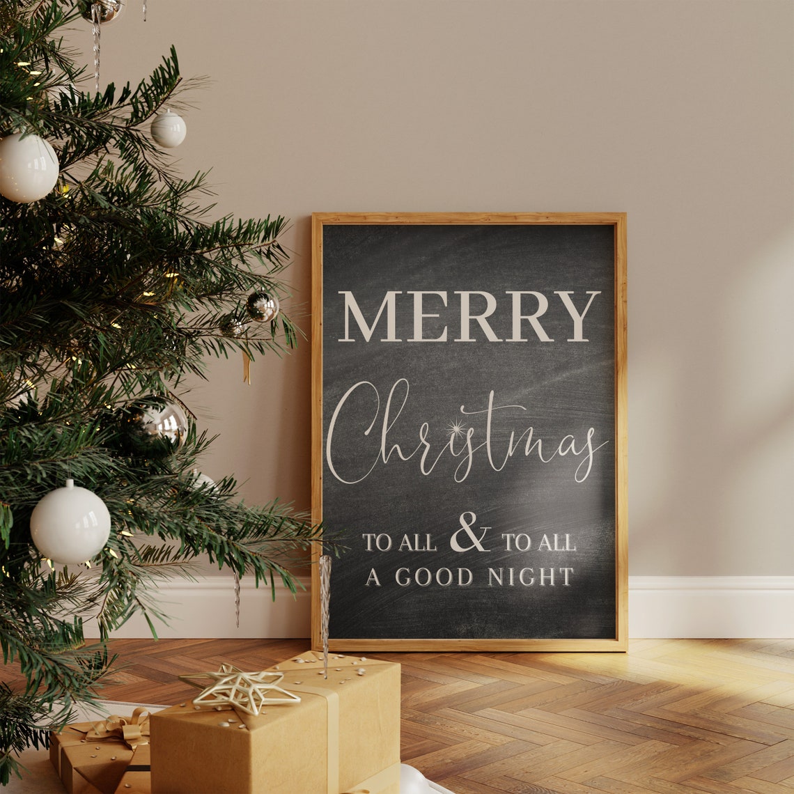 Merry Christmas To All And To All A Good Night Sign Christmas Wall Art Christmas Poster Christmas Print Farmhouse Christmas