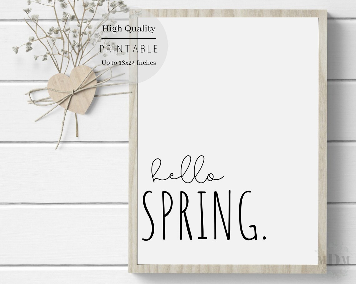 Hello Spring Farmhouse Art Print, Spring Decor - Image 2