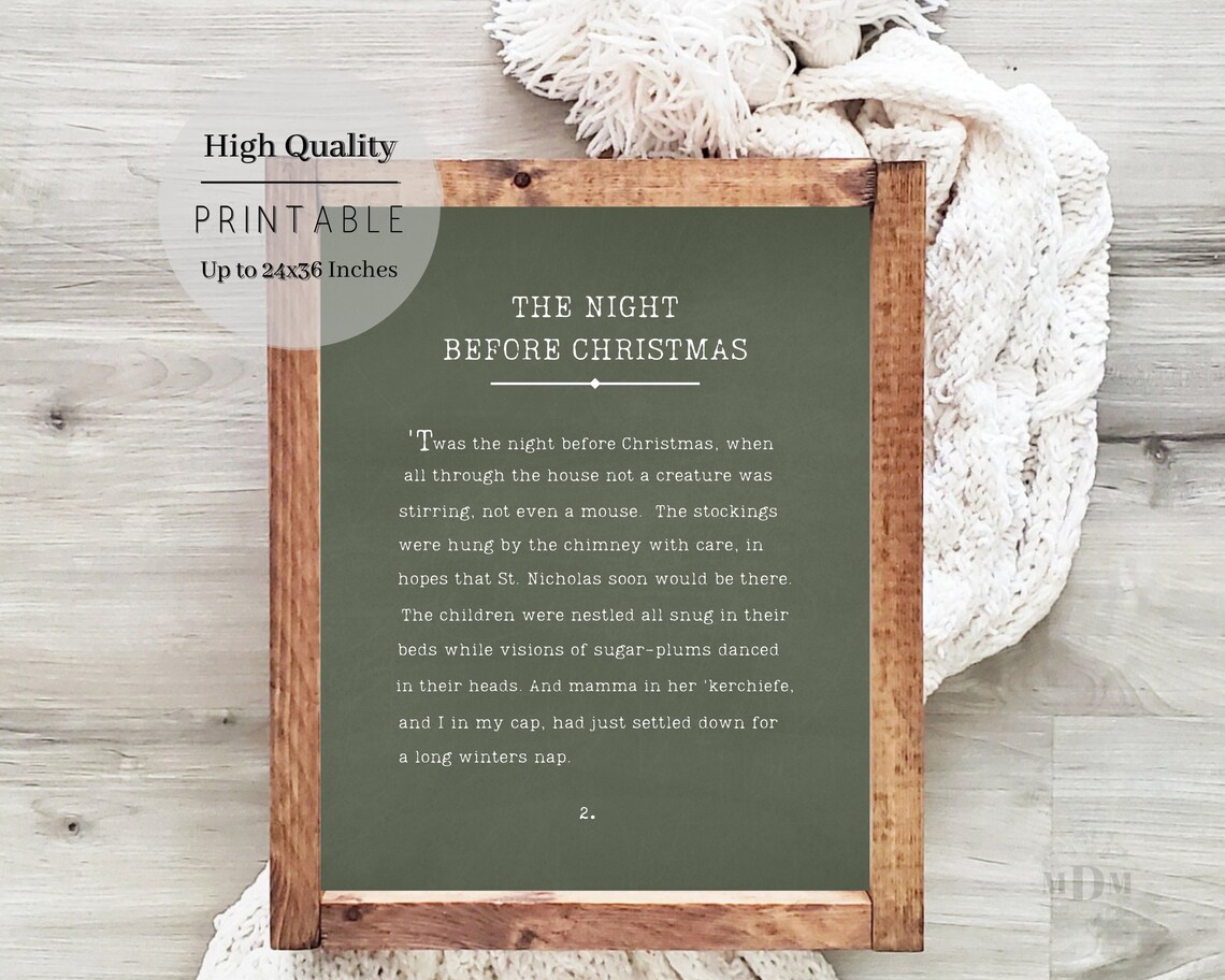 Twas The Night Before Christmas Farmhouse Poster