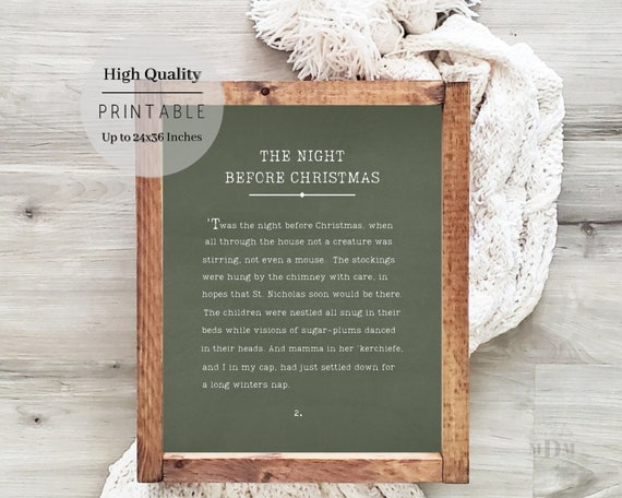 Twas The Night Before Christmas Farmhouse Poster