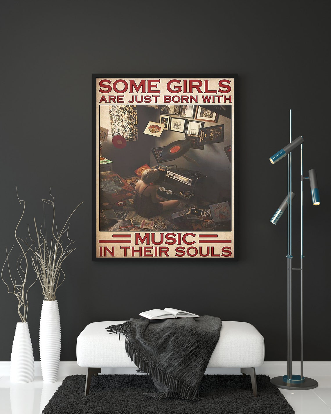Some Girls Are Just Born With Music In Their Soul Poster Vintage Music Poster Music Art Music Wall Decor Music Lover Gift Music Print - Image 2