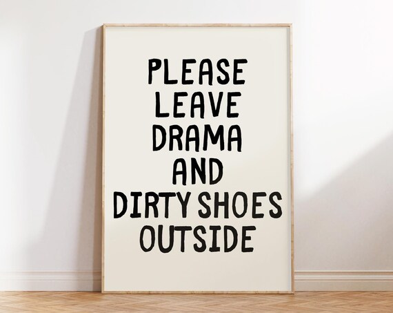 Leave Drama Outside Dorm Room Decor Trendy Wall Art Prints Funny Quotes Hallway Wall Art Quirky Home Decor