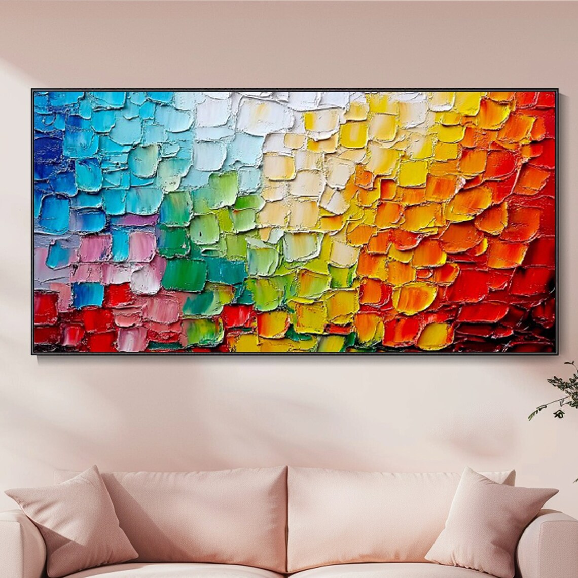 Vibrant Abstract Textured Art, Bold Modern Layers
