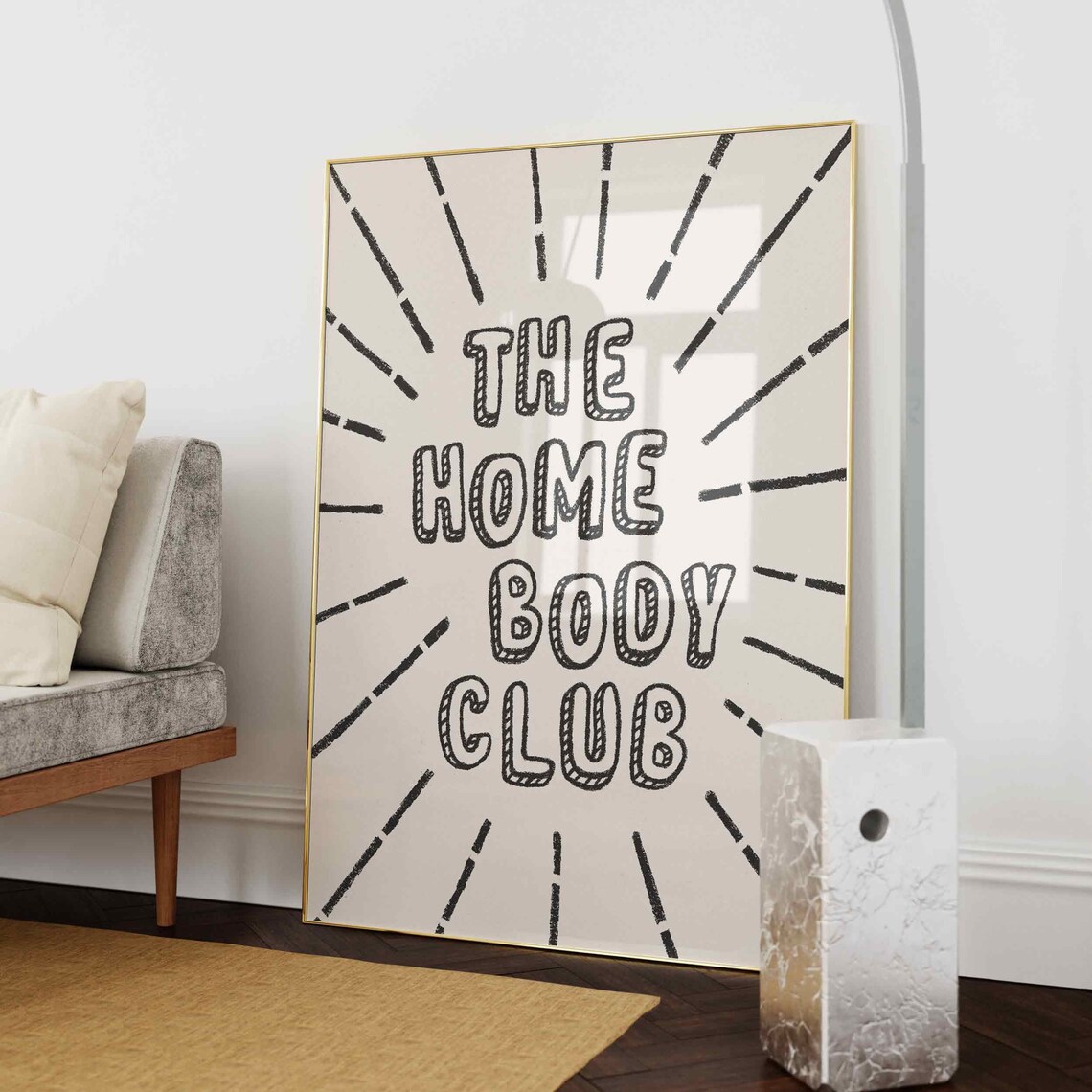 The Homebody Club Orange Sunburst Hand Drawn Quote Wall Poster - Image 3