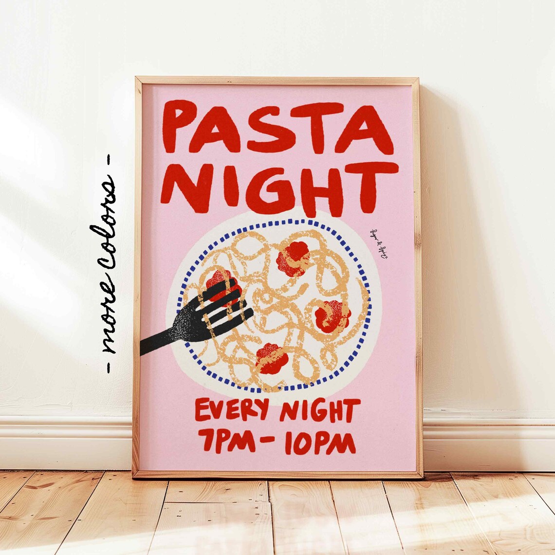 Pasta Night Preppy Pasta Lover Art Print