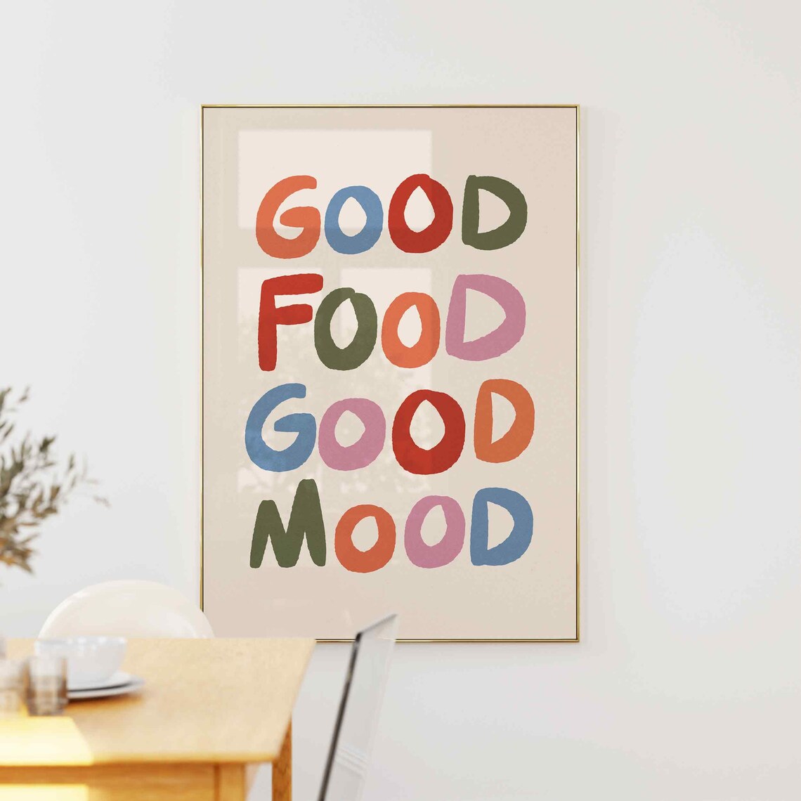 Good Food Mood Retro Kitchen Dining Art Print