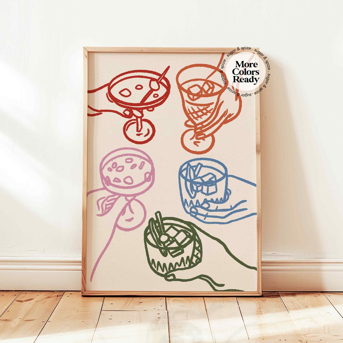 Cheers Glass Print, Funky Bar Cart Art Print