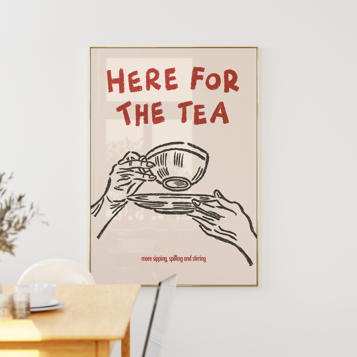 Here For The Tea Vintage Tea Cup Art Print - Image 3