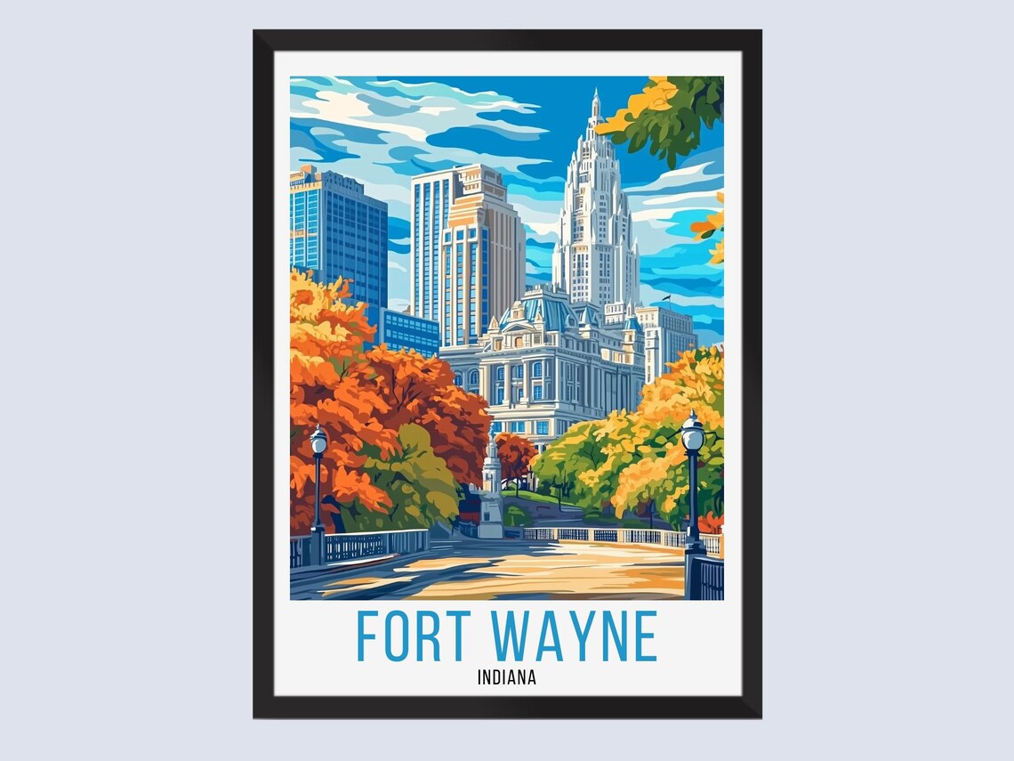 Fort Wayne Travel Poster, Indiana Art Print