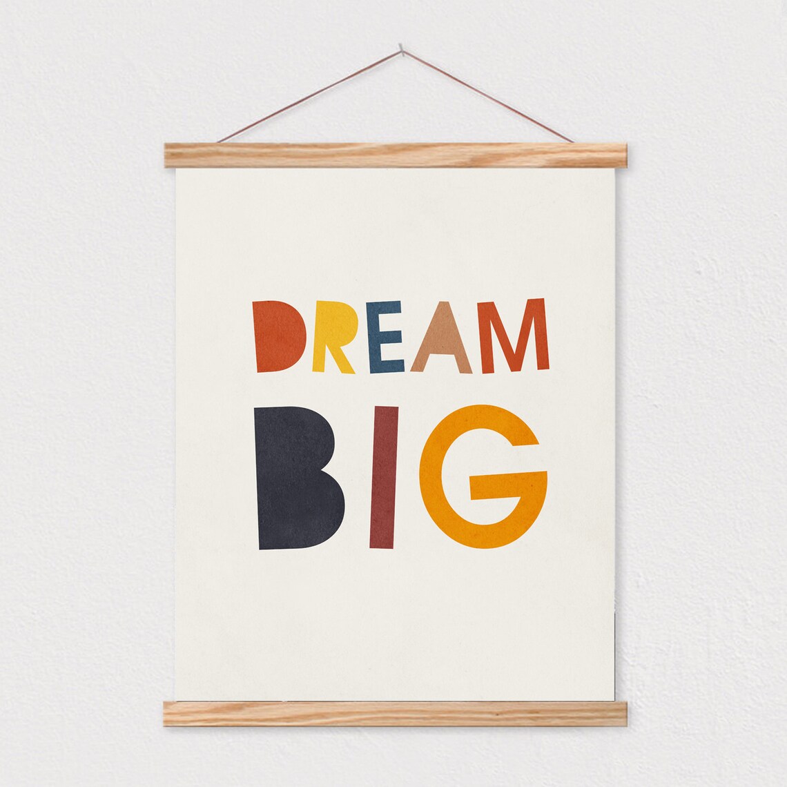 Dream Big Colorful Block Letters Mid Century Kids Quote Poster - Image 2
