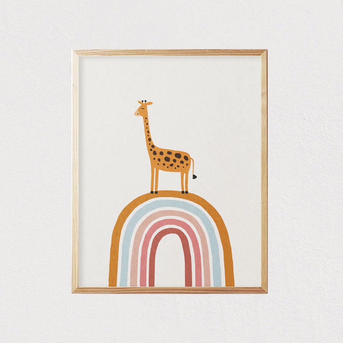 Giraffe Mid-Century Modern Art Print, Nursery Decor