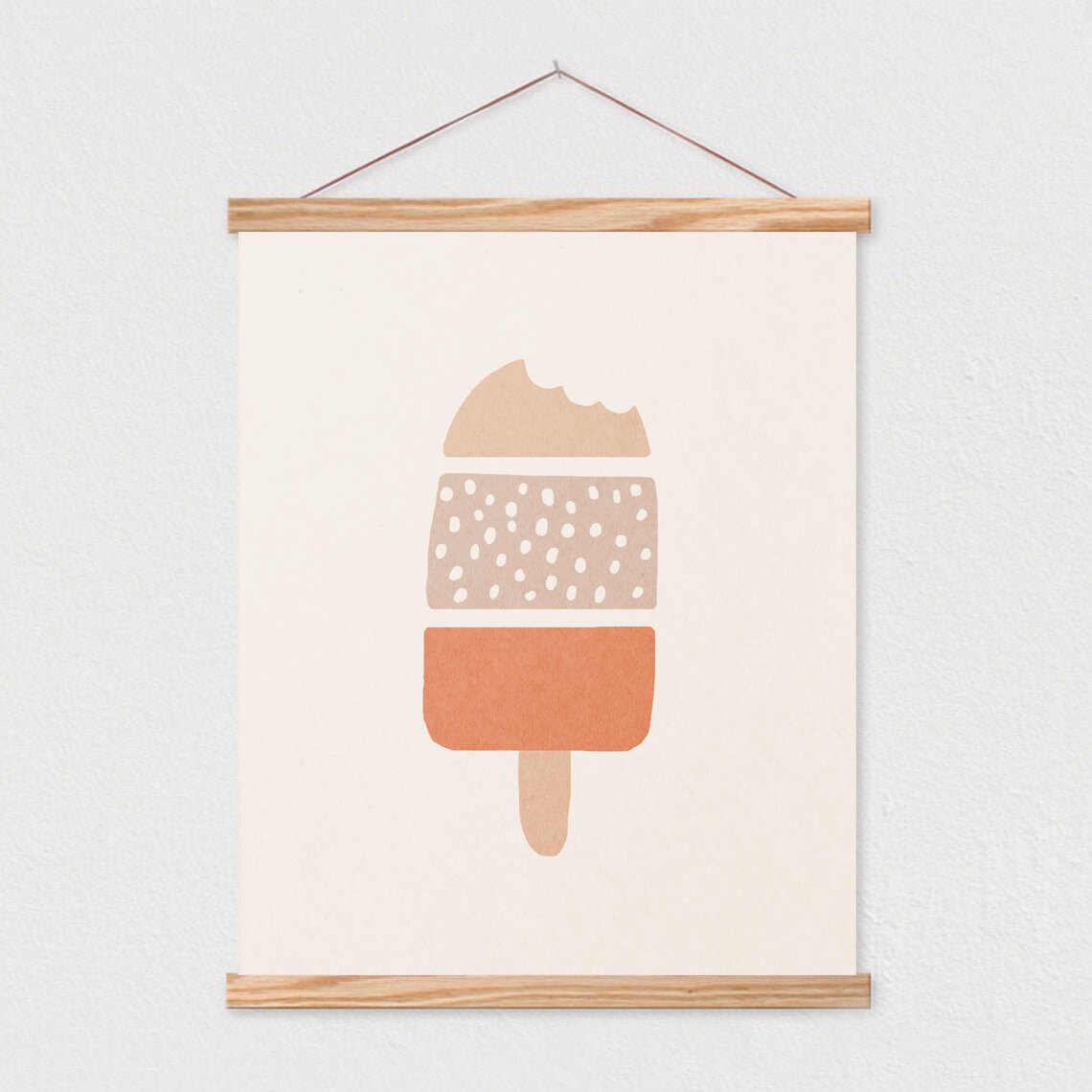 Terracotta Popsicle Ice Cream Minimalist Fun Kids Nursery Art Poster - Image 2