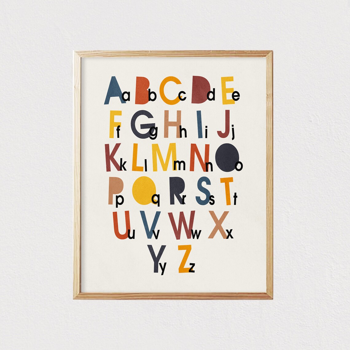 Alphabet Mid-Century Modern Kids Wall Art Print