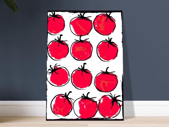 Tomato Poster In Museum Quality On Matte Paper Modern Food Art Wall Decoration For Kitchen Available In Various Sizes