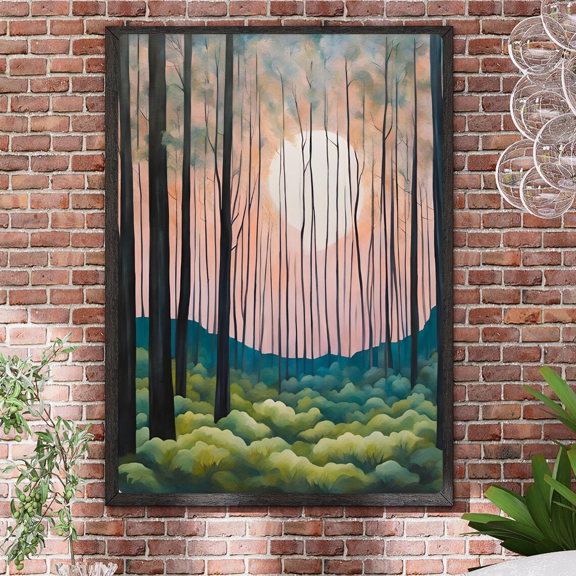 Serene Forest Minimalist, Tranquil Nature Landscape - Image 2