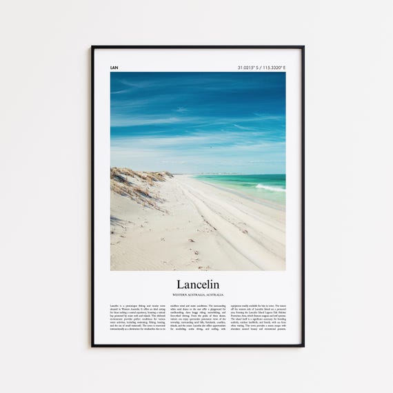 Lancelin Color Print Real Photo Poster Travel Gift Western Australia Minimal