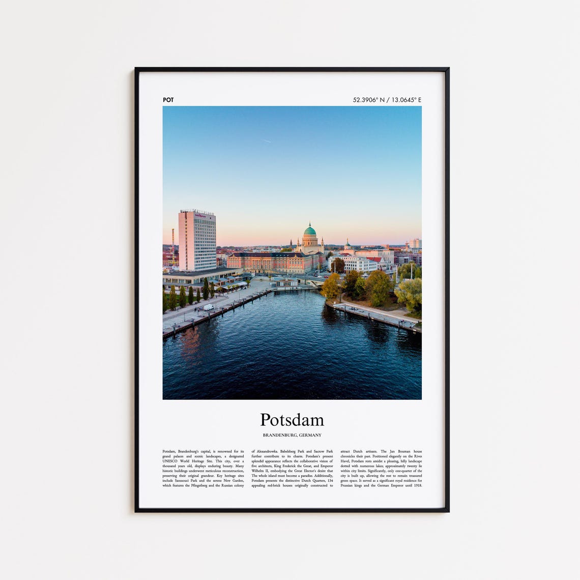 Potsdam Germany Havel River Waterfront Sunset City Photo Poster