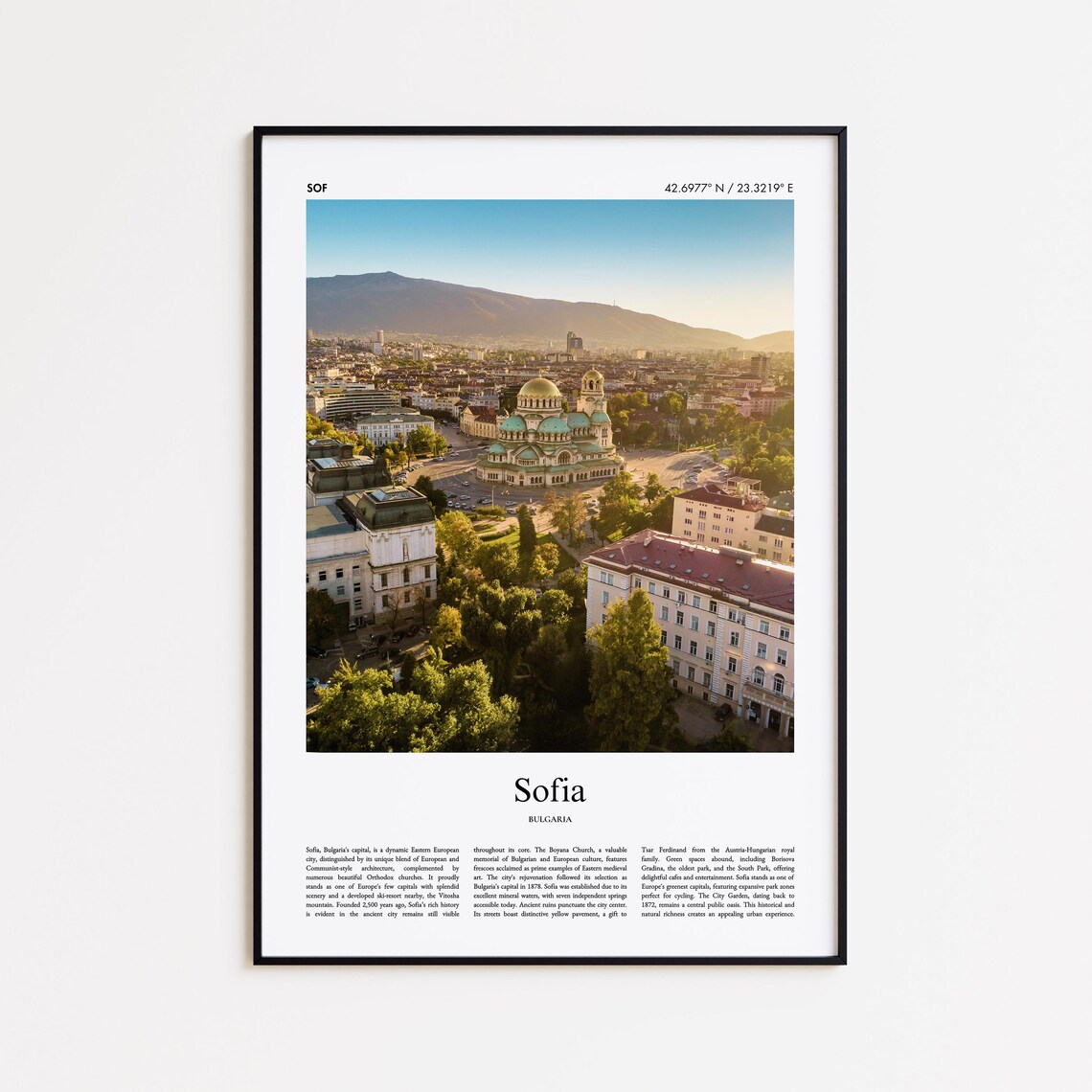 Sofia Bulgaria Alexander Nevsky Cathedral Golden Hour Poster