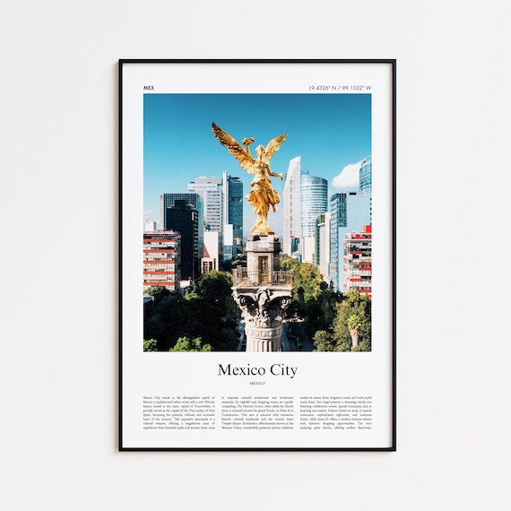 Mexico City Color Print Real Photo Poster Travel Gift Minimal