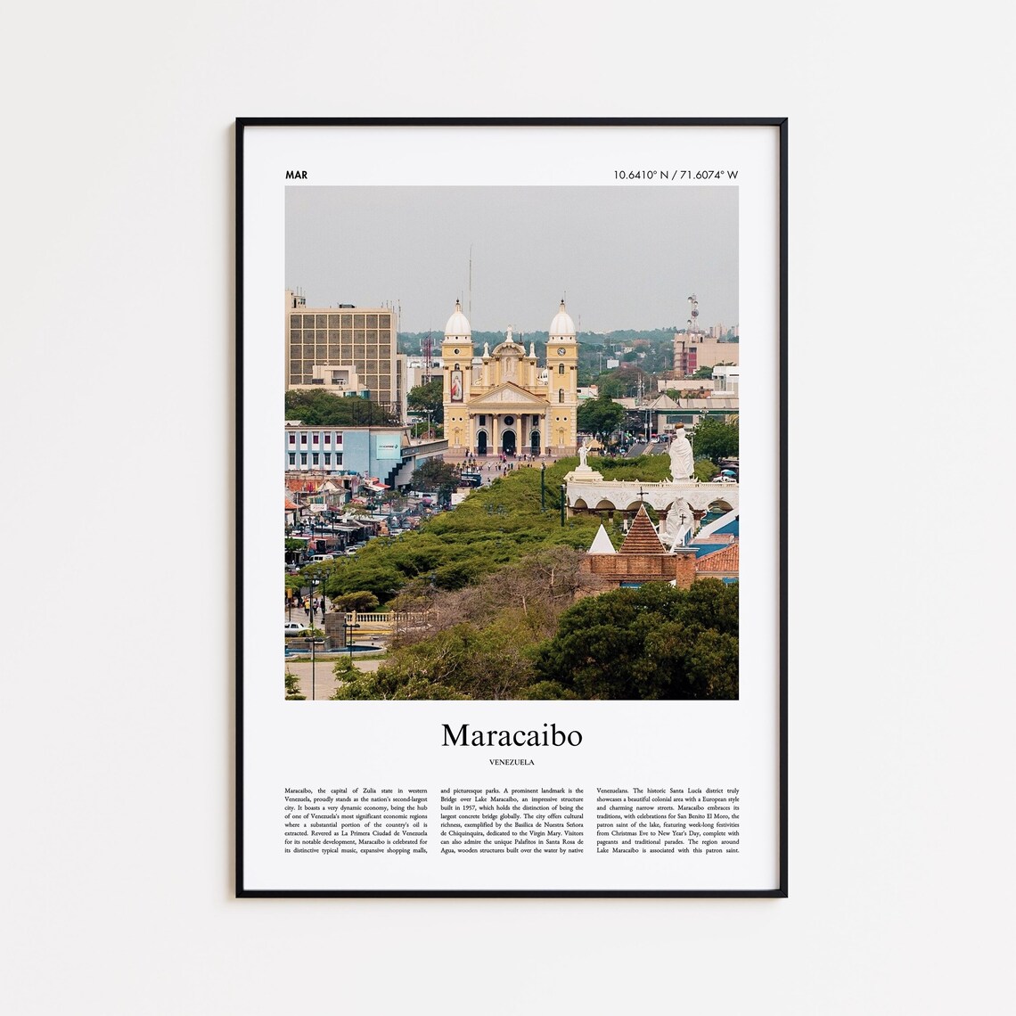 Maracaibo Venezuela Basilica Twin Domes Church City Center Poster