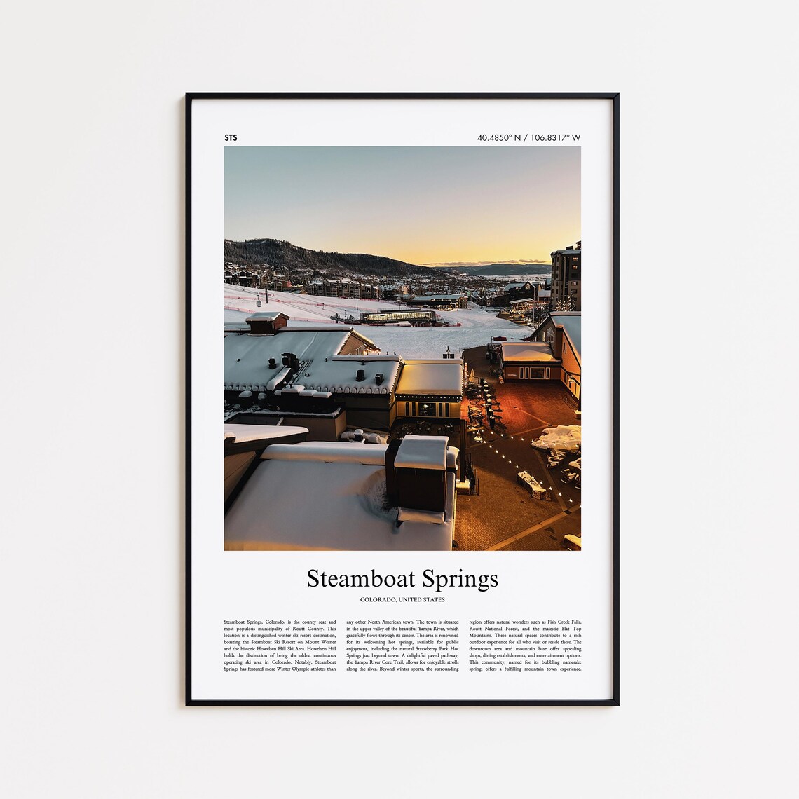 Steamboat Springs Color Print Real Photo Poster Travel Gift Colorado United States Usa