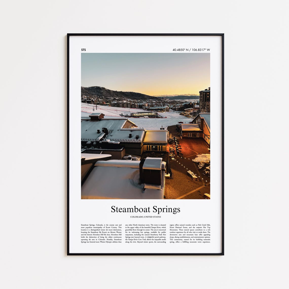 Steamboat Springs Colorado Ski Resort Sunset Snow Photo Poster