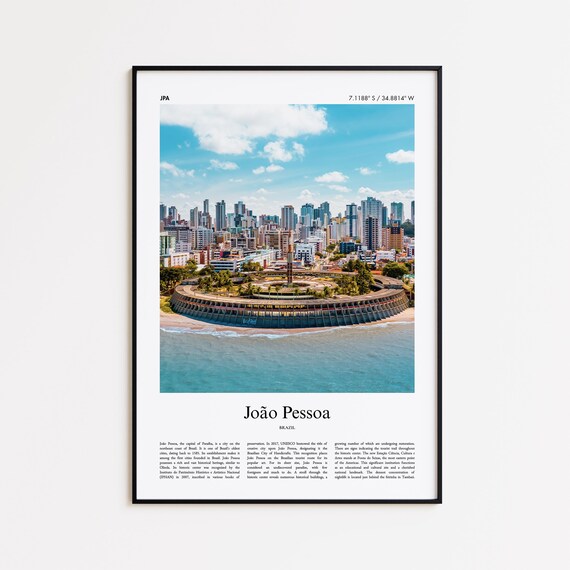Joo Pessoa Color Print Real Photo Poster Joao Travel Gift Brazil Minimal City