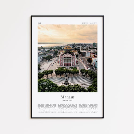 Manaus Color Print Real Photo Poster Travel Gift Amazonas Brazil Minimal City Wall Art