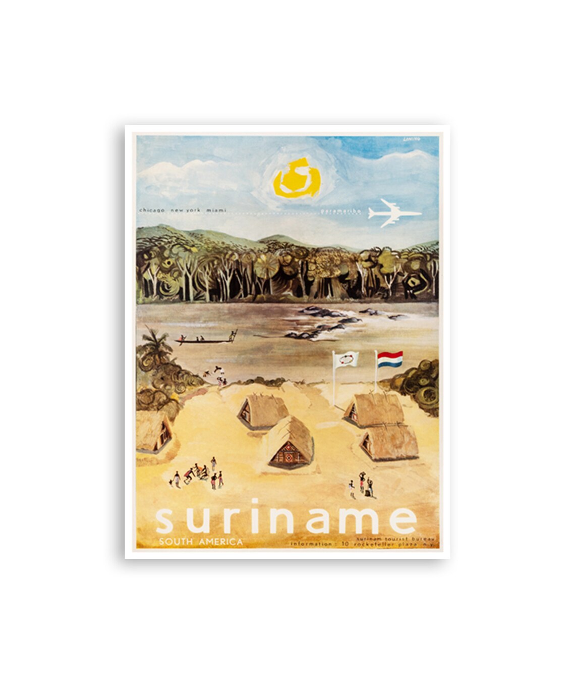 Suriname Travel Poster Print, South America Wall Decor