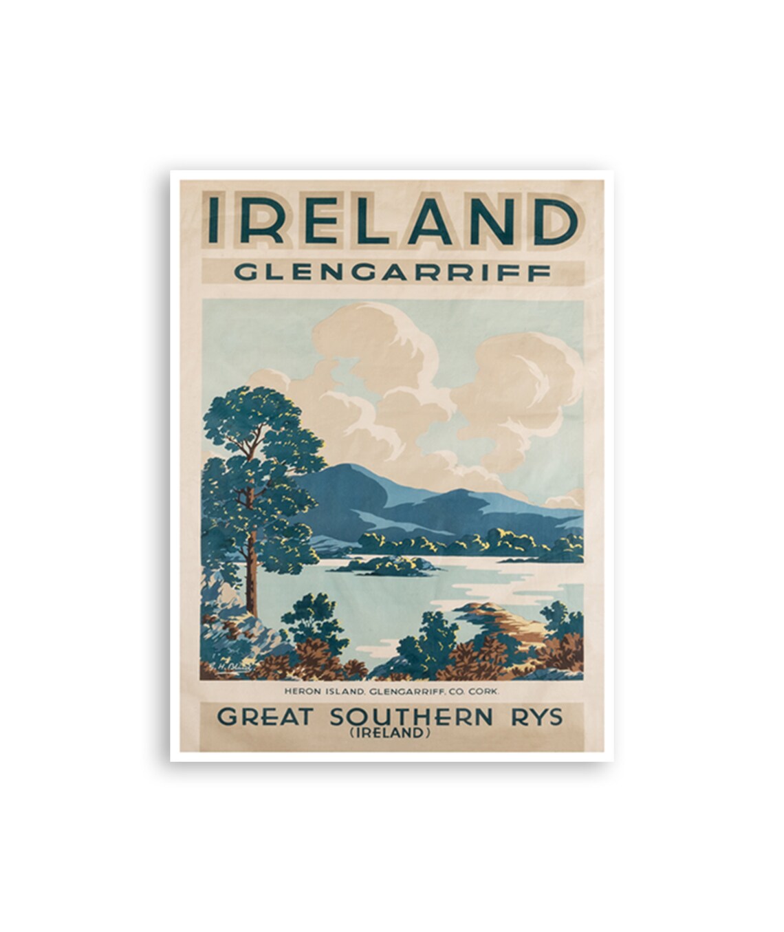Glengarriff Ireland Travel Poster, Irish Decor