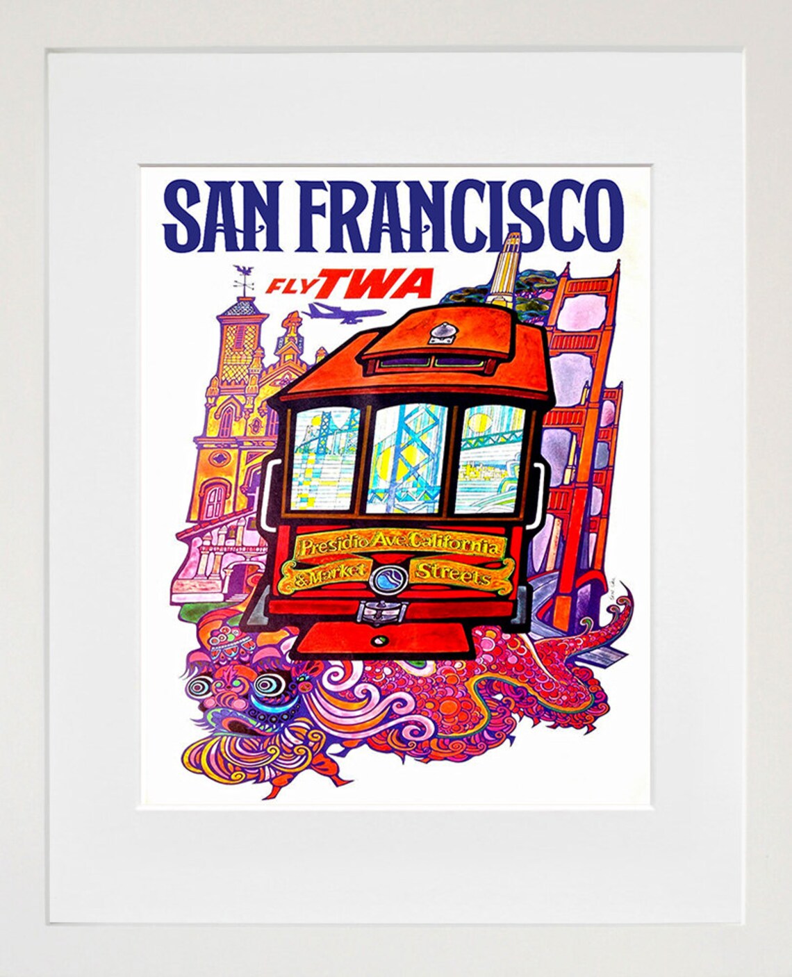 San Francisco Retro Travel Poster, Home Decor Print