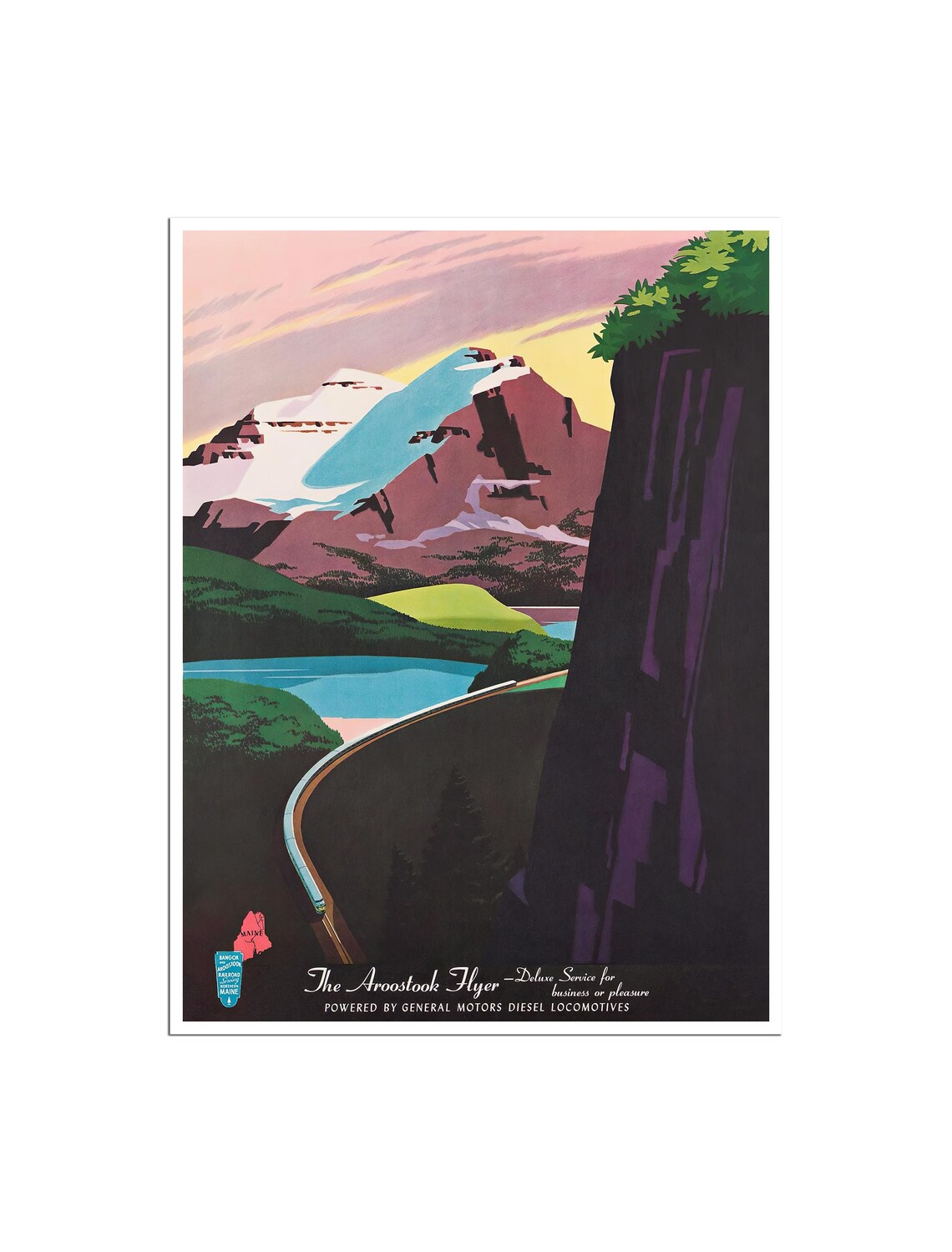 Railroad Art Train Poster, Locomotive Print