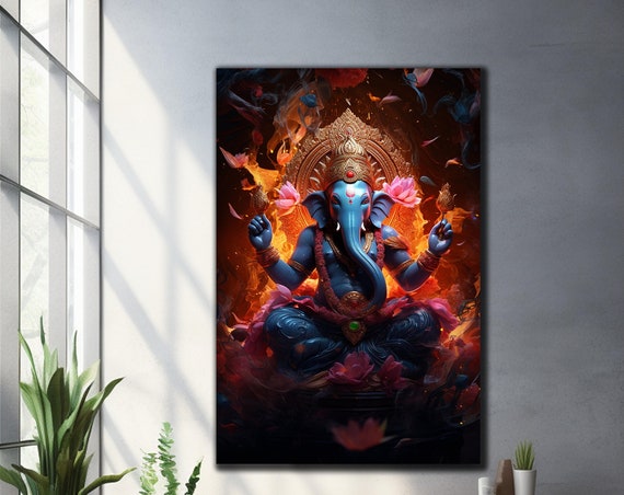 Ganesh Wall Decor Hindu Wall Art Tempered Glass Wall Art Panoramic Wall Art Abstract Wall Decor Housewarming Gifts Home Decor Gifts For Her