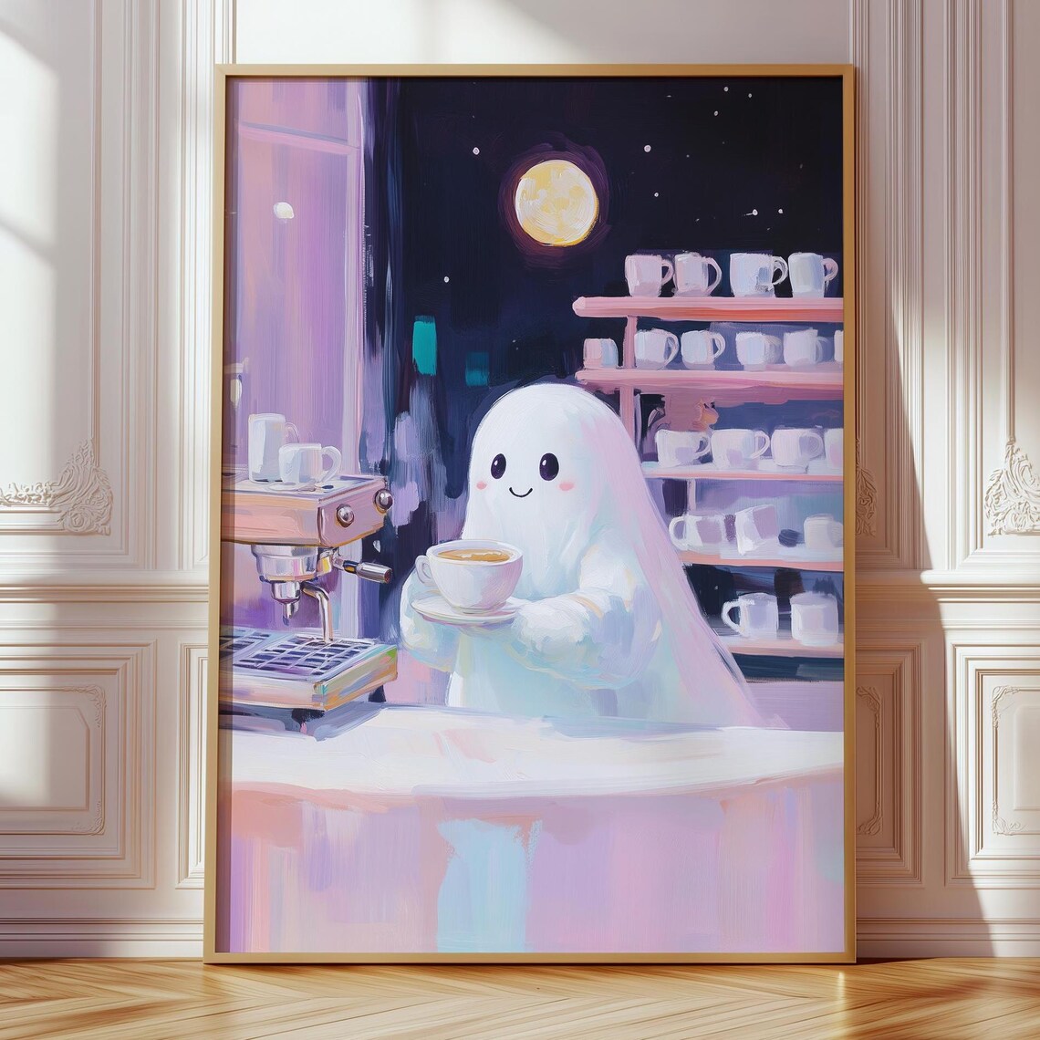 Barista Coffee Shop Halloween Poster Print