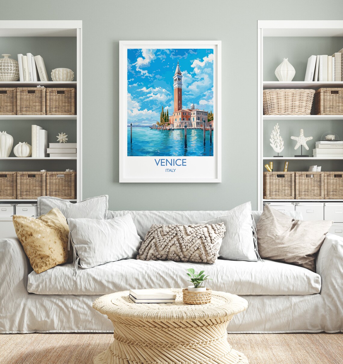 Venice Italy San Giorgio Bell Tower Lagoon Island Travel Poster - Image 4