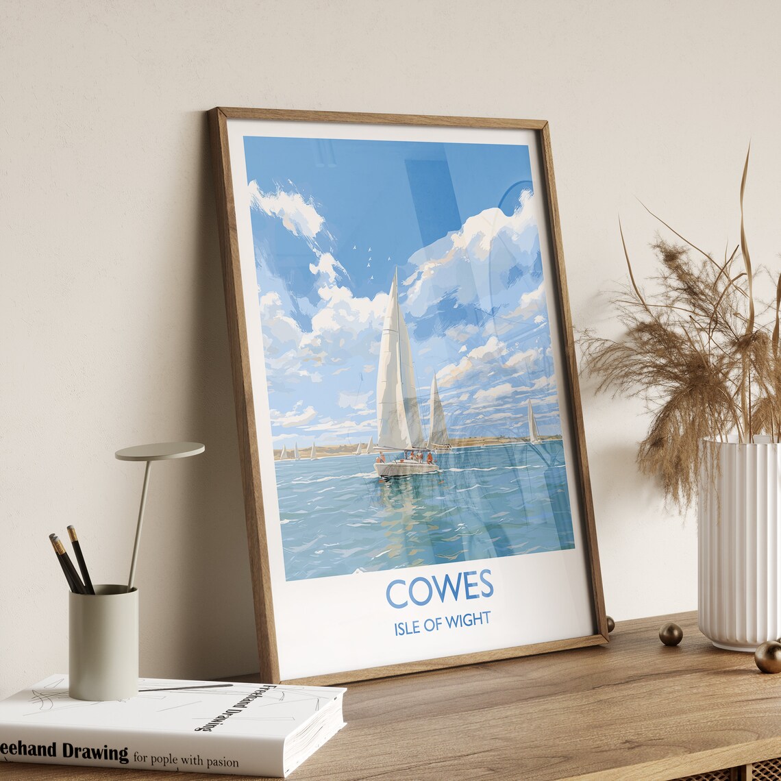 Cowes Travel Poster, Isle Of Wight Sailing Art - Image 3