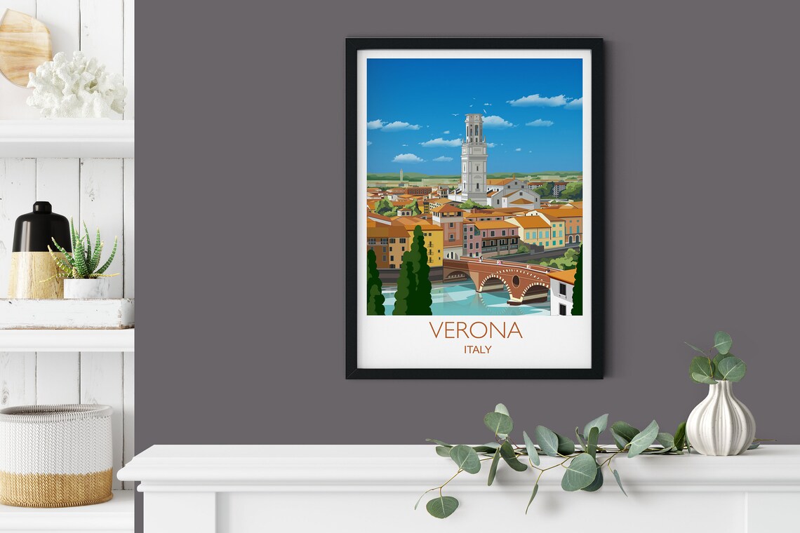 Verona Travel Poster, Italy Travel Poster Art Print - Image 3