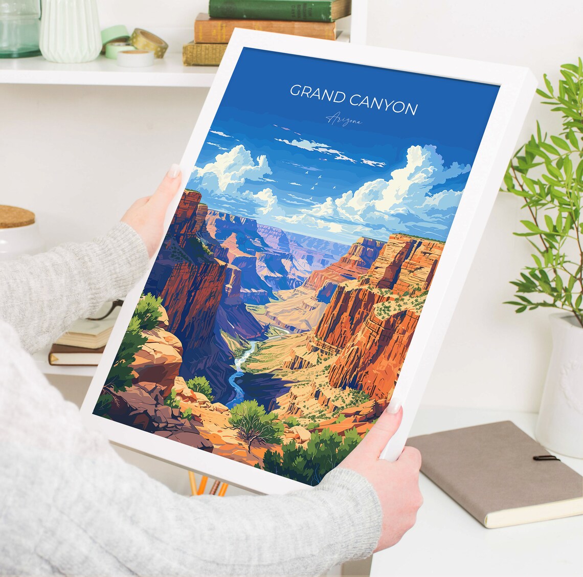 Scenic Grand Canyon Arizona River Valley Vista Vintage Travel Poster - Image 5