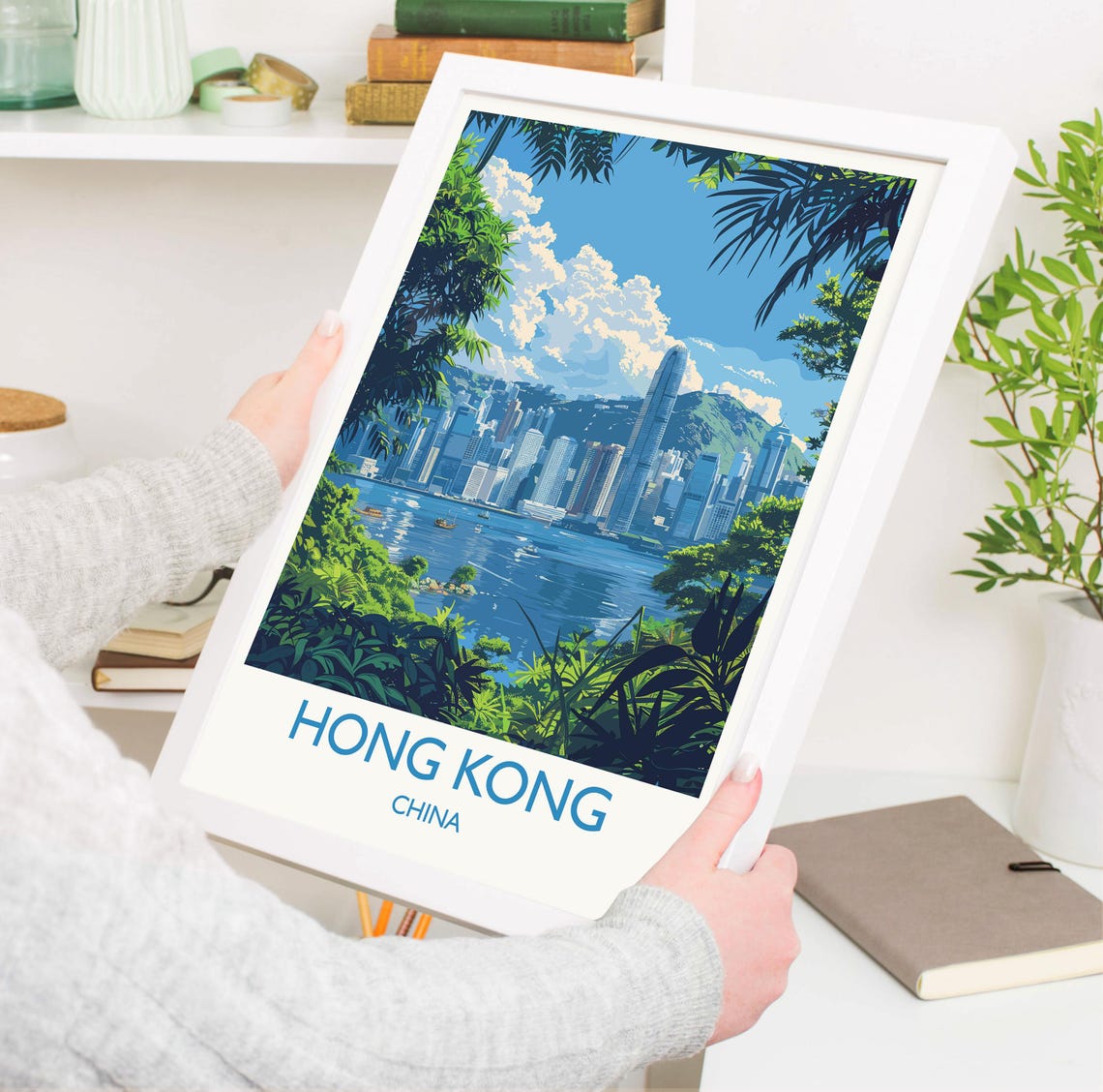 Hong Kong Travel Print Travel Poster Of Hong Kong Hong Kong Art Lovers Gift China Wall Art Gift - Image 3